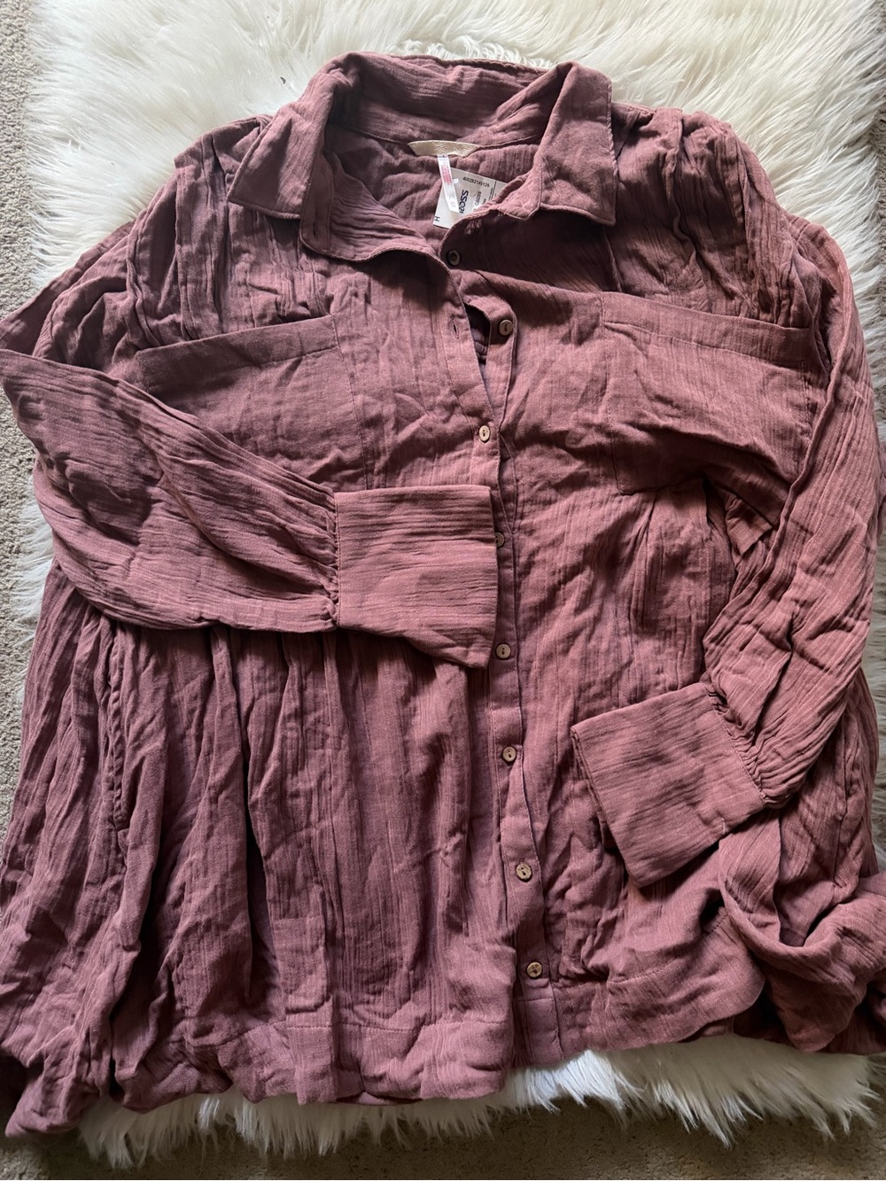 Free People The Voyager Shirtdress mauve gauze. Sz XS. NEW - Picture 5 of 6